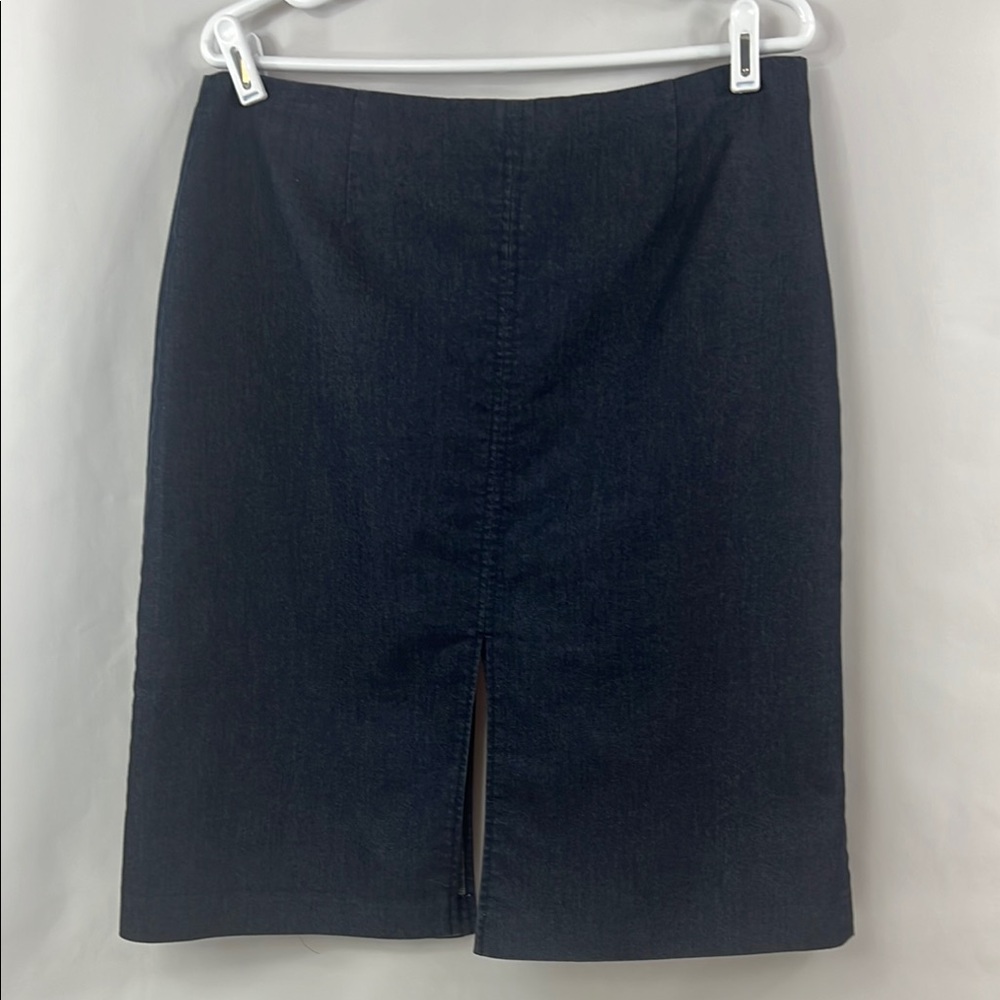 Amanda Smith Blue Knee-Length Academia Pencil Skirt with Double‎ Slit Size 14
